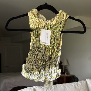 REWORK 1 of a king Ruffle Hem Sleeveless Tank (made of vintage ties!)